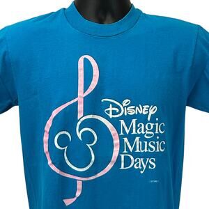 Vintage Disney Magic Music Days T Shirt Mens S Small Blue 90s Disneyland USA Tee